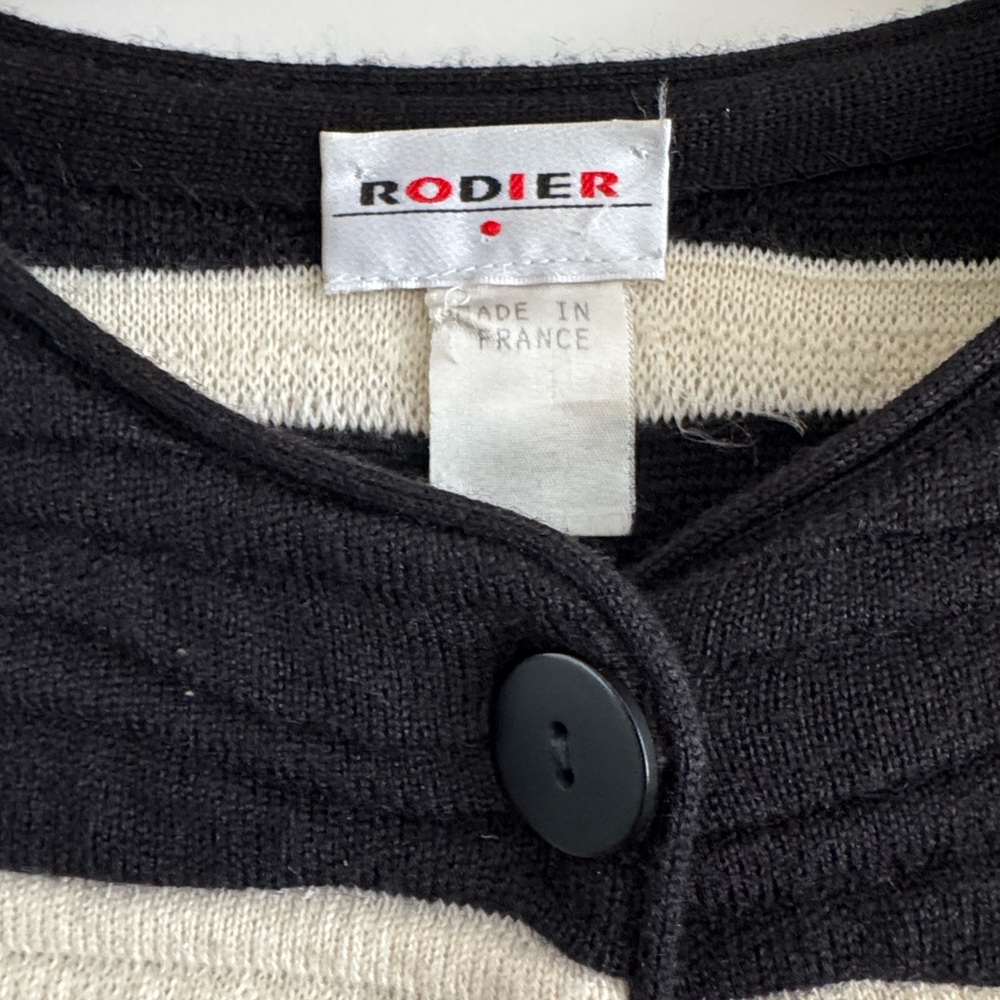 RODIER Black and Cream Women's Cardigan